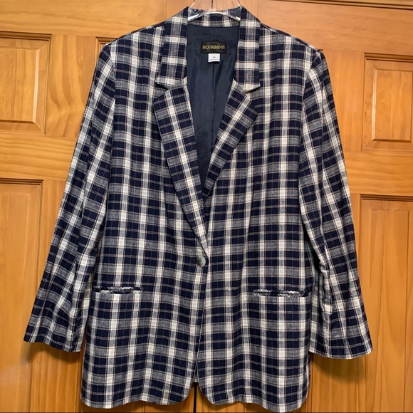 Requirements Jackets & Blazers - Requirements Linen Blend Vintage Plaid Blazer